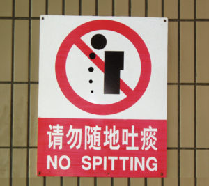 Anti-spitting sign in Shanghai. Photo: R. Reichle