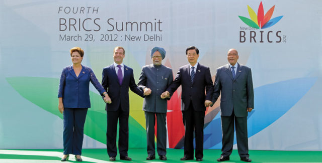 The leaders of the BRICS countries. Source: Wikimedia Commons