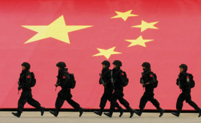 Special police force on the move. Source: Xinhua
