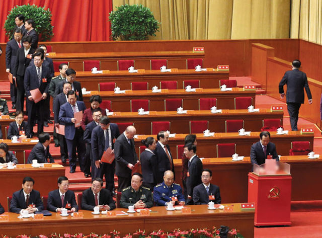 Delegates voting at the Congress. Source: Xinhua