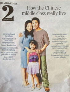 The Times cover on 5 March 2013: The internationalisation of China's middle class, who desire greater access not only to education and information but also to international brand-names, holidays and property Source: offbeatchina.com