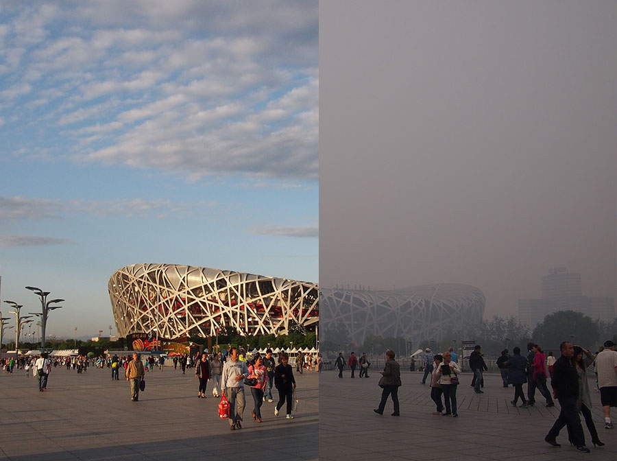 Spot the difference: Beijing National Stadium (‘The Bird’s Nest’) Photo: Jeffrey Kesler