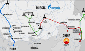 The potential pipelines that will be used to deliver Russian natural gas to China under the new deal signed by Gazprom and the China National Petroleum Corporation in May 2014 Source: RT/Gazprom