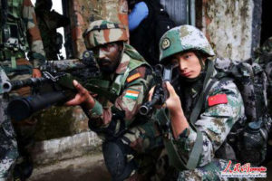 A Chinese soldier takes part in a counterterrorism military drill Photo: people.com.cn