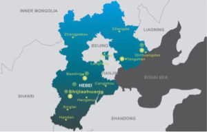 The Hebei ‘collar’: Many maps of Hebei erroneously omit the ‘flying land’ 飞抵 of Langfeng city between Beijing and Tianjin Image: chinaknowledge.com