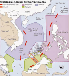 Map of China’s nine-dashed line Image: en.wikipedia.org